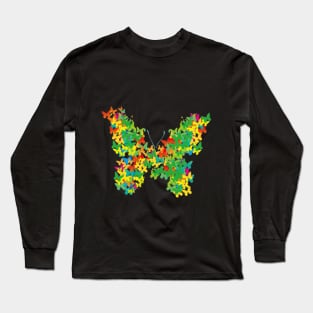 Colourful Butterflies Grouped In A Butterfly Shape Long Sleeve T-Shirt